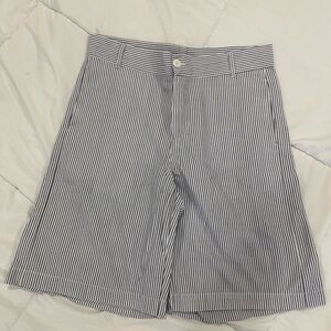 Bella Bliss Blue and White Seersucker Striped Shorts Boys Size 12
